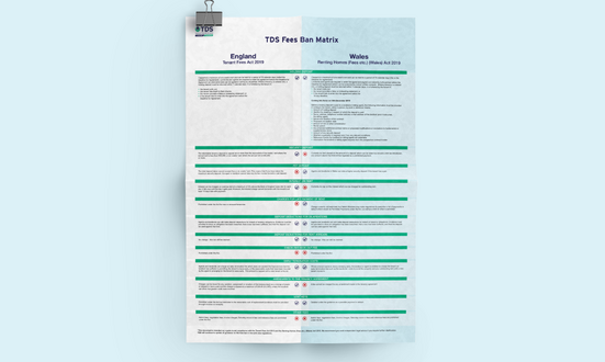 #Newsstory: TDS Publish Matrix to Simplify Tenant Fees Ban in Wales and England